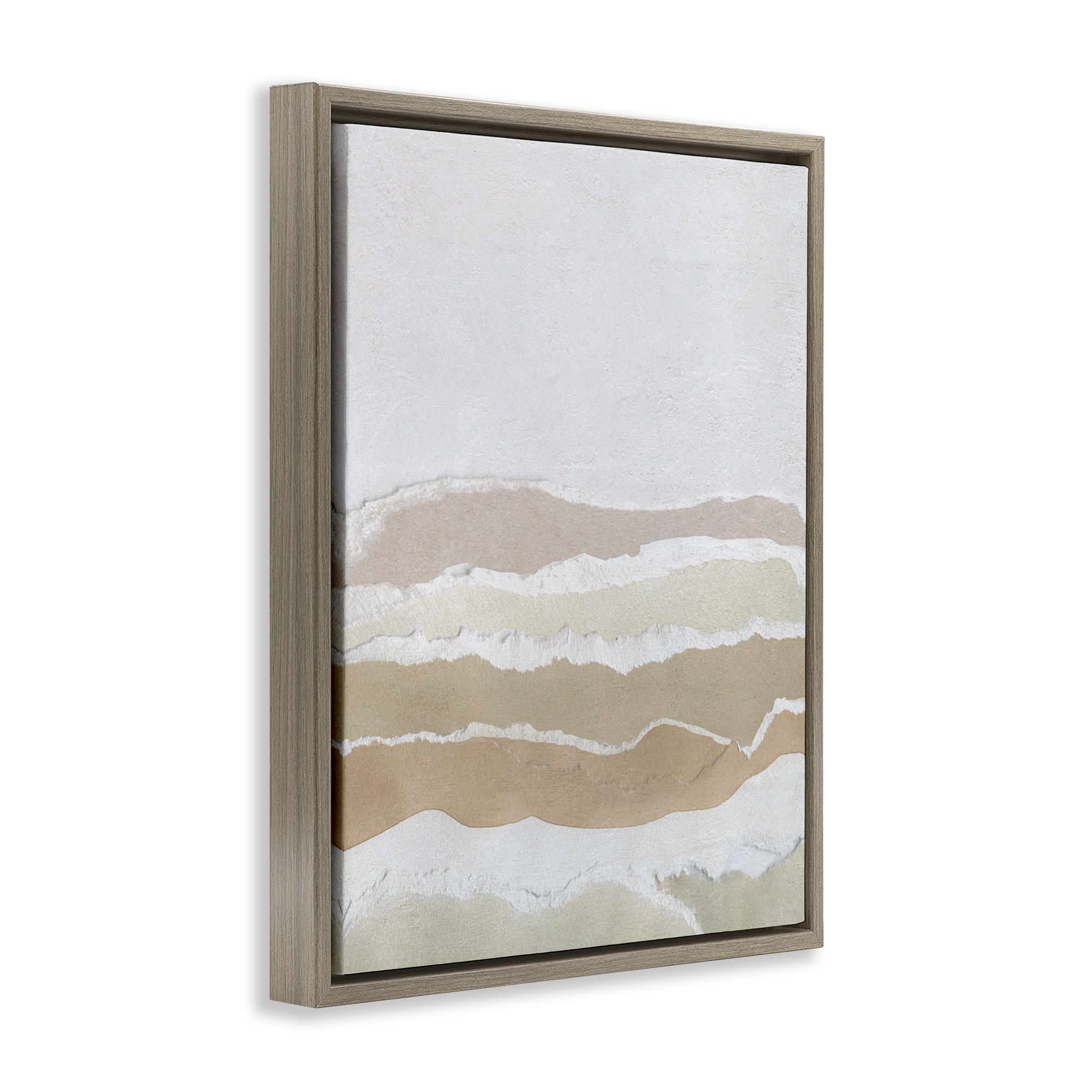 Stupell Industries Desert Dunes Abstraction Abstract Painting Brown Floater Framed Canvas Art Print Wall Art, 17 x 21