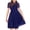 Dark Blue, variant on Busydd Princess Dresses for Girls 5-16 Years Fashion Performance Mesh Round Neck Girls Formal Dress Solid Color Short Sleeve Flowy Dress 5-6 Years