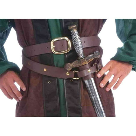 Medieval Double Wrap Belt with Scabbard Adult Costume Accessory, This Medieval belt includes a double wrap faux leather belt with scabbard (sheath) By Forum Novelties