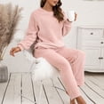 thumbnail image 4 of Womne Pajama Set 2 Pcs/set Pajama Set Autumn Winter Casual Outfit Top Pants Set Home Clothes, 4 of 8