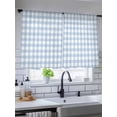thumbnail image 5 of Sheer Curtains 45 Inch Length, Light Blue Plaid Semi Sheer Curtains Light Filtering Window Treatment, Modern Minimalist Country Privacy Voile Drapes for Living Room Bedroom 52x45 Inch, 5 of 7