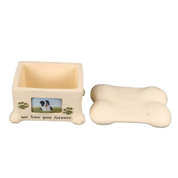 Urn Pet Memorial Urns For Dog Ashes Pet Urns Box Dog Ashes Keepsake Box Dog Urn With 2 Paws Photo Display Bone Shaped Lid Walmart