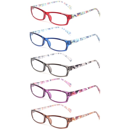 BONCAMOR 5 Pack Blue Light Blocking Reading Glasses for Women Fashion Computer Readers