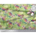 thumbnail image 3 of Soimoi Poly Georgette Fabric Fruits,Swim Ring & Goggles Summer Designs Print Fabric by Yard 42 Inch Wide, 3 of 3