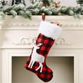thumbnail image 4 of kurtrusly 3PCS Christmas Stocking Red and Black Grid Elk Snowflake Xmas Character Socks Christmas Tree Pendant, 4 of 8