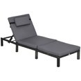 thumbnail image 1 of Outsunny Chaise Longue d'Extérieur Réglable avec Dossier Inclinable et Appuie-Tête, 1 of 10