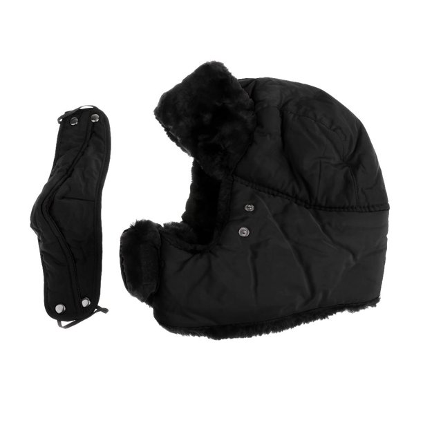 Sombrero Casquillo de Protección con Suave para Invierno Protección de terre Aire Unisexo de Poliéster Negro BLESIY Rusia Gorra de invierno