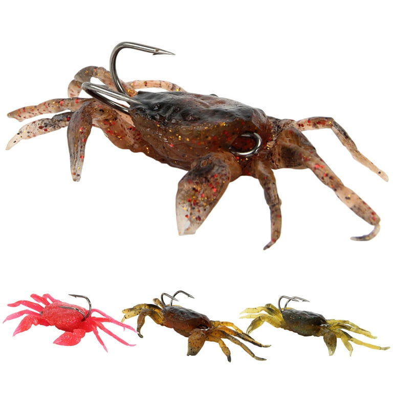 Cheers.US 34.5g Soft Fishing Crab Baits Lures with Sharp Double Hooks 3D  Simulation Crab Lures Baits Sea Fishing Bait Traps Saltwater Lure Fishing  Tackle Accessories 