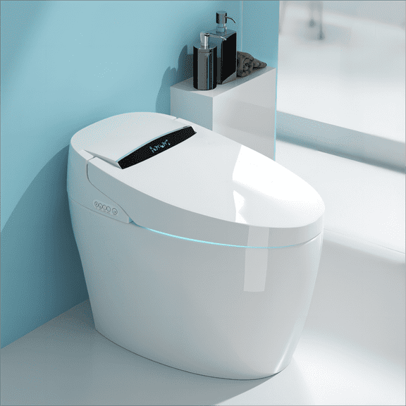 Ukeep Smart Toilet with Advance Bidet And Soft Closing Seat, Auto Dual Flush, UV-LED Sterilization, Heated Seat, Warm Water and Dry