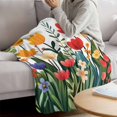 thumbnail image 3 of Spring Floral Blanket Soft Cozy Warm Throw Blanket for Couch, Plush Fuzzy Flannel Fleece Blankets for Sofa, Botanical Flower Leaf Plant Bed Blankets Lightweight Gifts for Women, 32"x48", 3 of 9