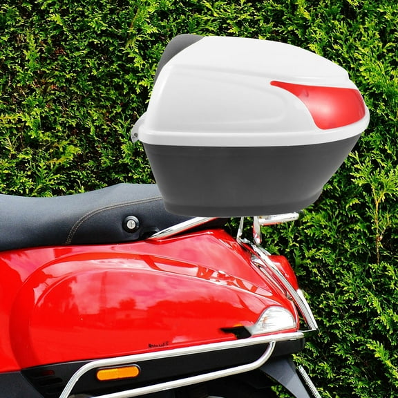 LULULION 1Set Motorcycle Tail Box White Plastic Durable Storage Case for Riding