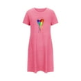 thumbnail image 5 of Camisón corto de mujer, vestido de largo medio con estampado de moda, camisón corto extragrande de mujer, camisón de manga corta con estampado de pecho a la moda, camisón de mujer, 5 of 5