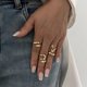 thumbnail image 4 of Anillo YEEZII chapado en oro grueso de 18 quilates para mujer, juego de 5, 4 of 9
