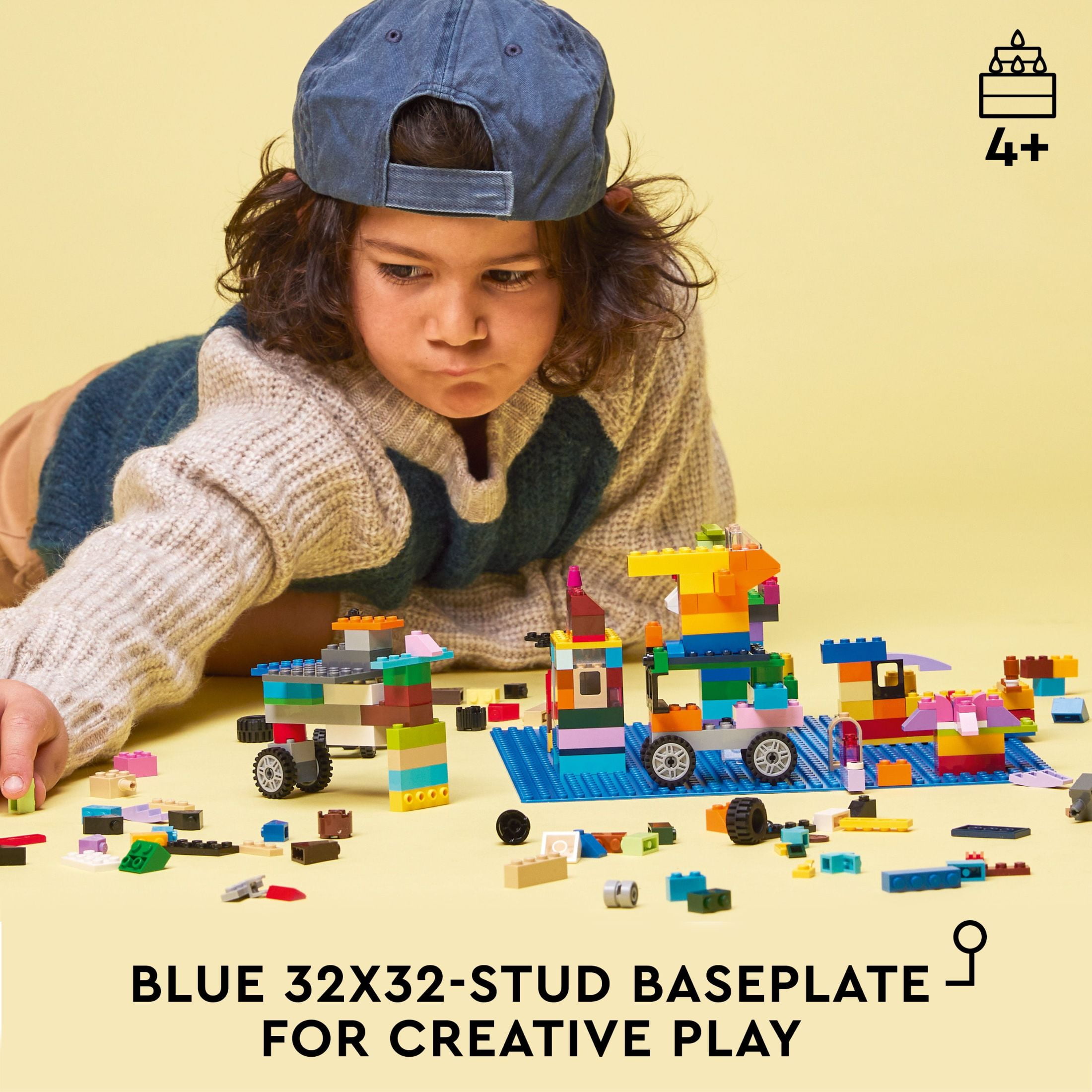 1x Lego Plaque de Construction B-Ware Abgenutzt 32x32 Basic Bleu