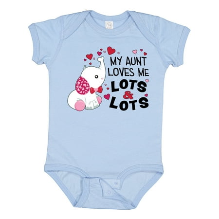 

Inktastic My Aunt Loves Me Lots and Lots- Cute Elephant Gift Baby Boy or Baby Girl Bodysuit