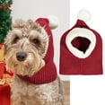 thumbnail image 3 of Christmas New Atmosphere Love Snowflake Elk Printing Knitted Warm Pet Dog Cat Fur Ball Hat, 3 of 6