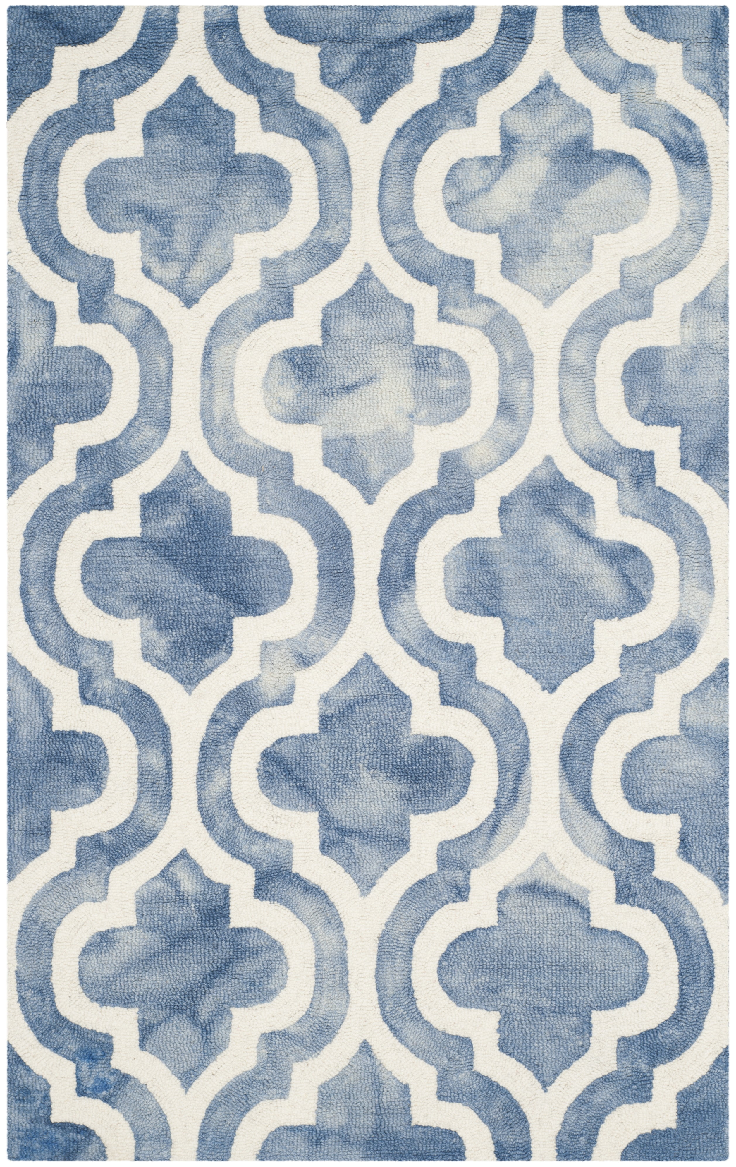 Safavieh Dip Dye Jolyon Geometric Wool Area Rug, Blue/Ivory, 4' x 6'