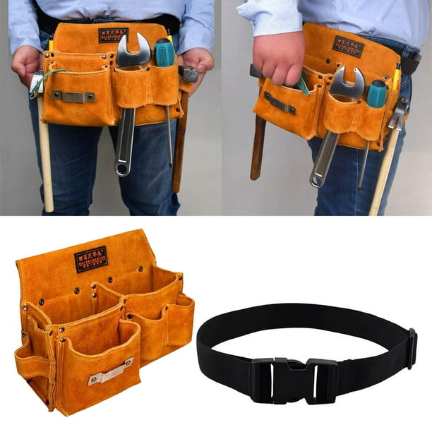 Bolsa de herramientas vintage Reparacion para hogar Gran capacidad con cinturon Herramienta de reparacion de multiples bolsillos para electricista Sharpla Rinonera y cinturon Bodega Aurrera en linea