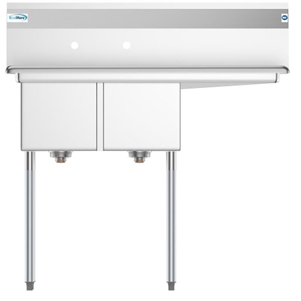 Pemberly Row Silver 12x16x10 Right Stainless Steel Kitchen Prep & Utility Sink