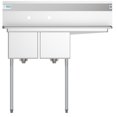 thumbnail image 2 of Pemberly Row Silver 12x16x10 Right Stainless Steel Kitchen Prep & Utility Sink, 2 of 7