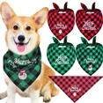 thumbnail image 4 of 20/10/1 piezas Bufanda triangular para mascotas para perros grandes Bandanas para fiestas navideñas para perros y gatos Patrón de letras de Papá Noel rojo Suministros para mascotas, 4 of 5