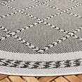 thumbnail image 3 of SAFAVIEH Courtyard Percival Geometric Indoor/Outdoor Area Rug, Black/Ivory, 6'7" x 6'7" Round, 3 of 9