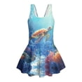 thumbnail image 6 of DISNIMO Girls One Piece Swimsuits Sea Turtle Print Kids Sleeveless Bathing Suit Hawaiian Swimwear with Skirt Quick Dry Swim Dress 3-13 Years, 6 of 8