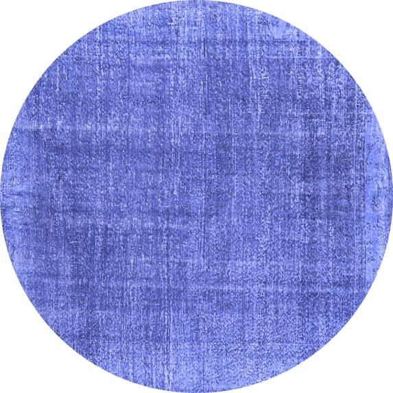 Ahgly Company Machine Washable Indoor Round Persian Blue Traditional Area Rugs, 7' Round
