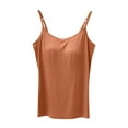 thumbnail image 2 of Fznquz Cami Women's Tank Top Spaghetti Strap Slip Built In Bras Fashion Casual Brown Women's Tanks, 2 of 3