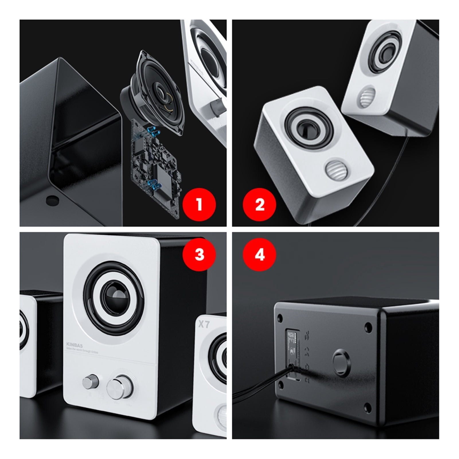 Bluetooth Computer Speakers 4D Stereo Bass Sound Speaker For PC Laptop Desktop Music Player Home Theater Subwoofer Loudspeakers ,Clear Distortion-Free