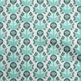 thumbnail image 1 of oneOone Cotton Jersey Aqua Blue Fabric Leaves & Clover Craft Projects Decor Fabric Printed By The Yard 58 Inch Wide, 1 of 6