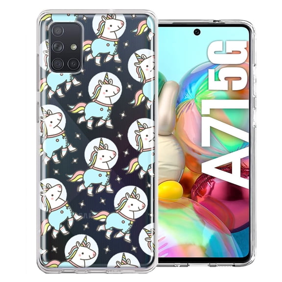 MUNDAZE For Samsung Galaxy A71 4G Space Unicorns Design Double Layer Phone Case Cover