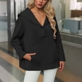 thumbnail image 5 of Womens Casual Hoodies Sexy Deep V-Neck Pullover Top Classic Solid Long Sleeve Hooded Sweatshirts Oversized Loose Fits 2025 Fall Fashion Outfit, 5 of 5