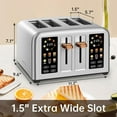 thumbnail image 2 of SEEDEEM Toaster 4 Slice, Stainless Steel, Touch Screen for Dual Control, Digital Timer, Smart Toaster with 6 Bread Type, 7 Shade Setting, 1.5''Wide Slot, Removable Crumb Tray, 1800W, 2 of 7