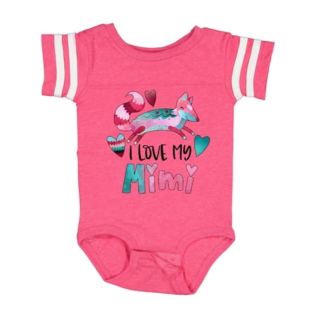 

Inktastic I Love My Mimi Pink and Blue Fox with Hearts Gift Baby Boy or Baby Girl Bodysuit