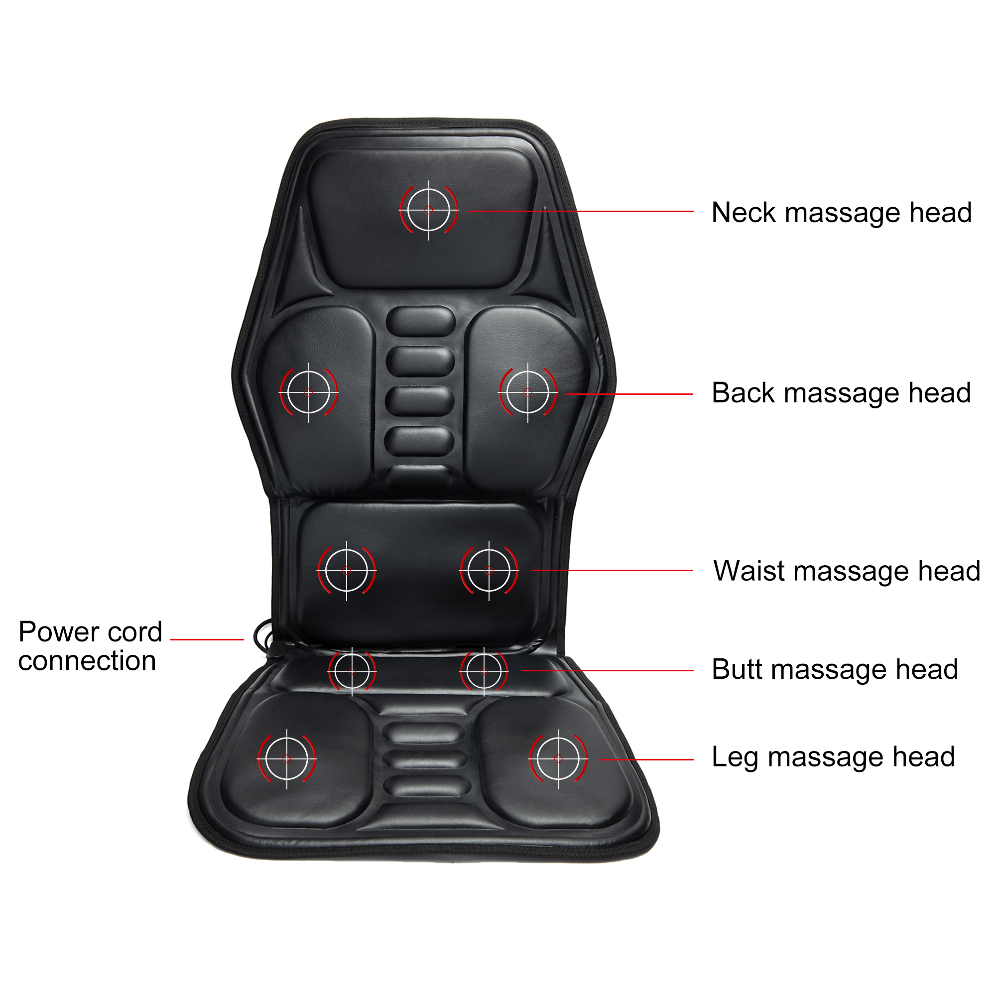 SHCKE Shiatsu Massage Seat Cushion with Heat and 3D Deep Kneading Ressing Rolling and Vibrating Full Back Massager Chair Pad Pinpoint Precise Spot for Home Office - image 3 of 7