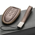 thumbnail image 4 of Vitodeco Leather Smart Key Fob Case Compatible with Nissan Versa, Sentra, Altima, Maxima, Rogue 2007-2022 (3 Buttons, Brown), 4 of 5