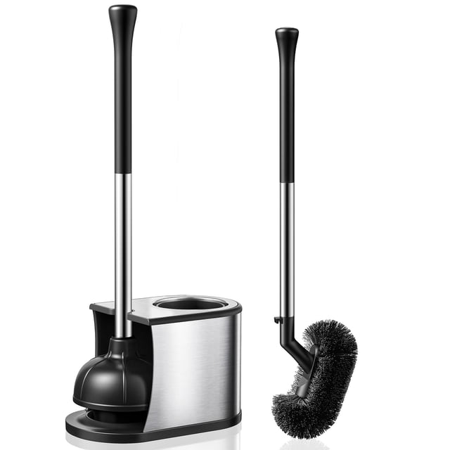 Set de desatascadores y escobillas para inodoro HAMITOR de acero inoxidable 2 en 1