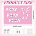 thumbnail image 2 of Gojian Pink Tapestry Coquette Pink Aesthetic Bedroom Hanging Wall Art Preppy Tapestry Decor Kit Cute Room Decoration for Women Girls Room Dorm Apartment, 2 of 6