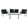 thumbnail image 2 of Safavieh Benjin Outdoor Mid-Century 4 Piece Living Set with Cushion, 2 of 6