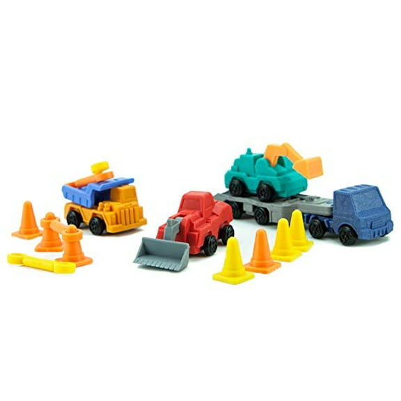 Iwako New Trailer Construction Machine Trucks Japanese Erasers Blister Set