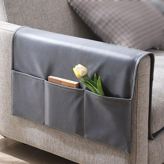 Feltree Couch Arm Covers, Pet Armchair Slipcover for Couch with 3 Pockets for TV Remote Control,Non-Slip Sofa Arm Covers Washable Sofa Armrests Covers for Living Room