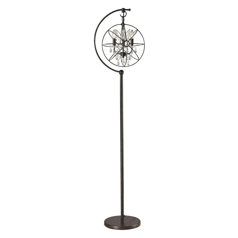 Three Light Orb Floor Lamp With Crystal Oil Rubbed Bronze Finish Clear Canada Three Light Orb Floor Lamp With Crystal