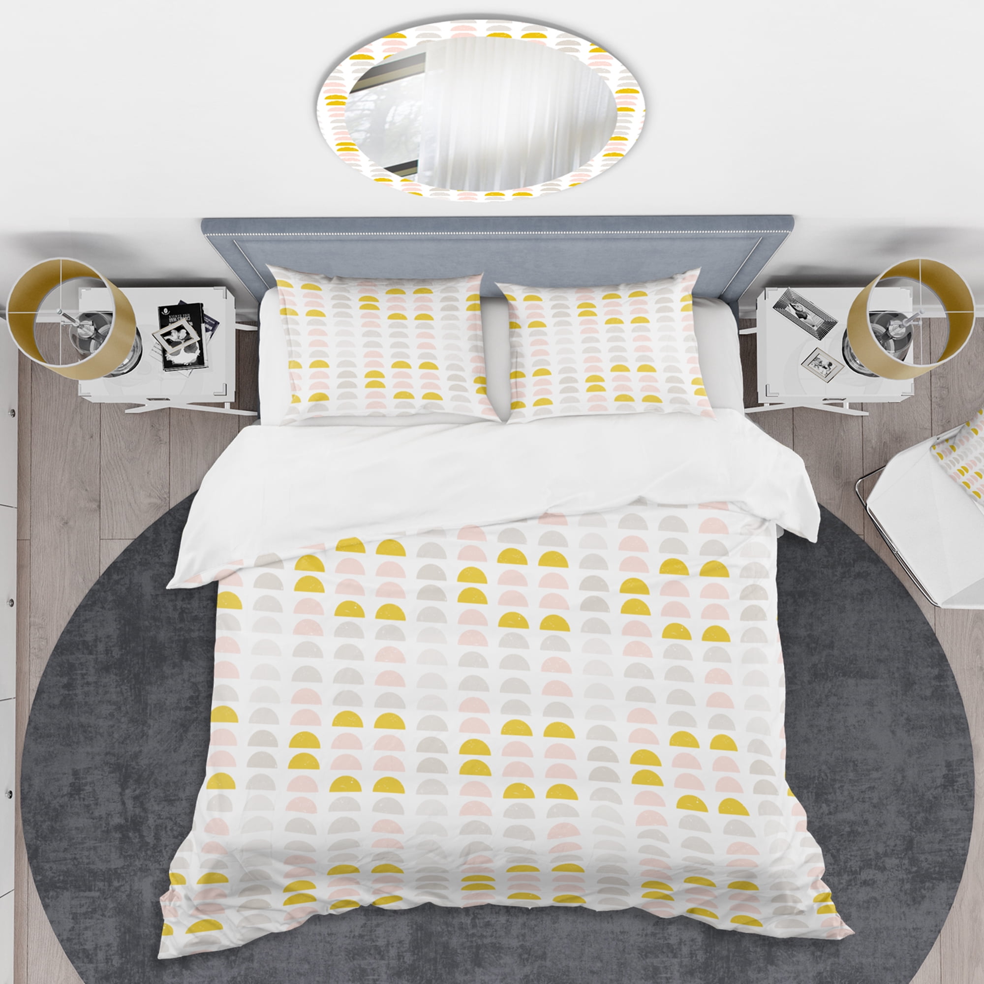 Designart 'Retro Pastel Circular Pattern III' Mid-Century Modern Duvet Cover Set