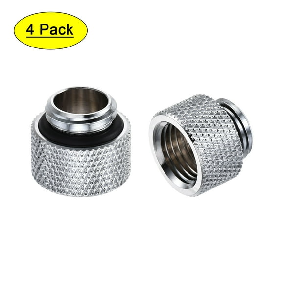 Male to Female Extender Fitting G1/4 x 10mm for Computer Water Cooling System Silver 4pcs