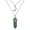 Green Aventurine, variant on 1pcs Multi-layer Metal Moon With Bullet Six Hexagonal Column Stone Pendant Chain-Green Aventurine