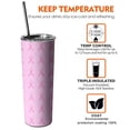 thumbnail image 6 of 20oz Pink Breast Cancer Skinny Tumblers Stainless Steel Tumbler with Lid and Straw,Vacuum Insulated Double Wall Travel Tumbler Cups with Cleaning Brush for Coffee,Tea, 6 of 6