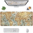thumbnail image 1 of Large Mouse Pad, Full Desk XXL Extended Gaming Mouse Pad 35" X 15", Waterproof Desktop Mat with Stitched Edge, Non-Slip Laptop Computer Keyboard Mousepad for Office & Home, World Map Design, 1 of 5