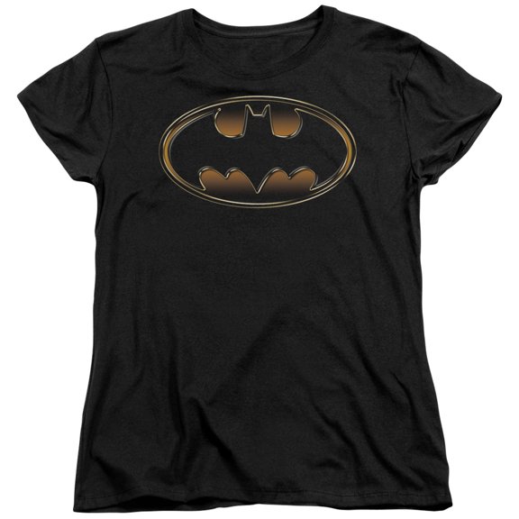 Batman Black & Gold Embossed S/S Women's T-Shirt Black