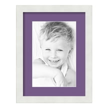 ArtToFrames 12x16" Matted Picture Frame with 8x12" Single Mat Photo Opening Framed in 1.25" Satin White Frame and 2" Grape Mat (FWM-3966-12x16)